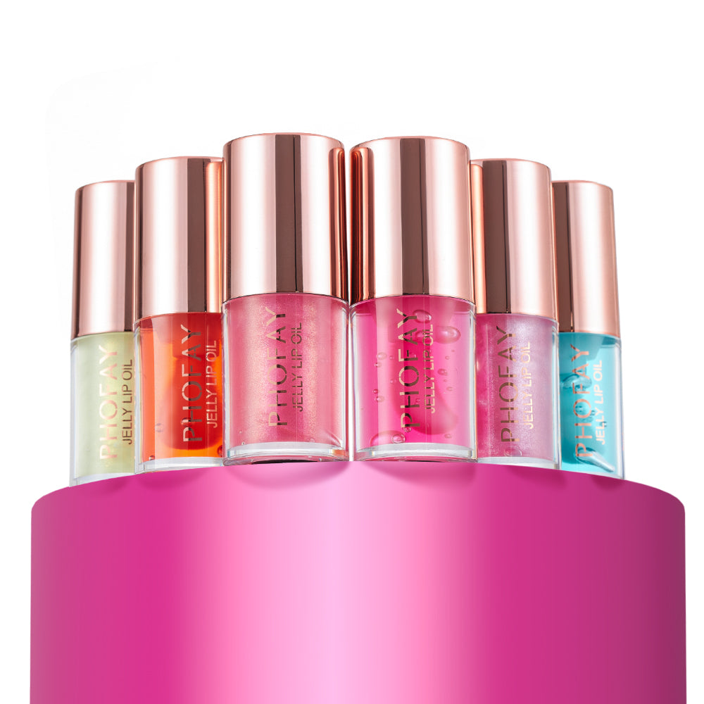 Tinted Jelly Lip Oil – Glossy Hydrating Color (6 Shades)