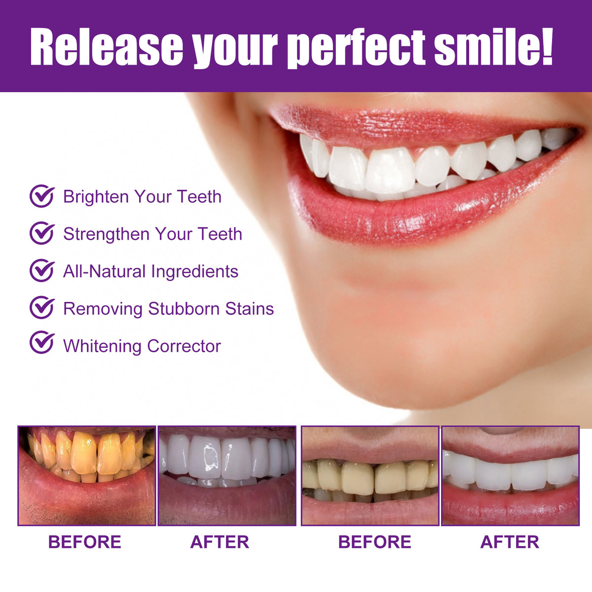 Purple Whitening Toothpaste – Stain-Removing Brightening Paste