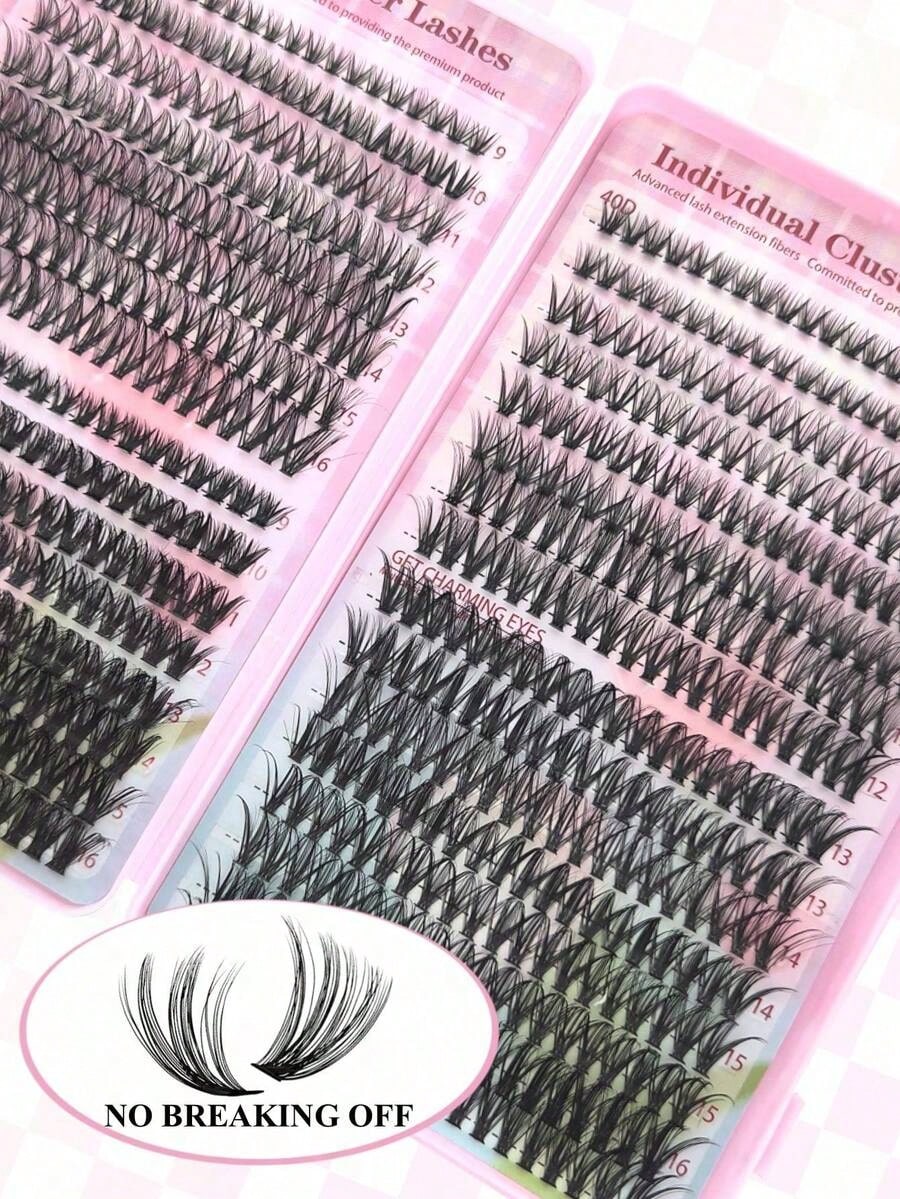 DIY Lash Extension Clusters 640pcs – D Curl 30D/40D/50D Wispy Lashes