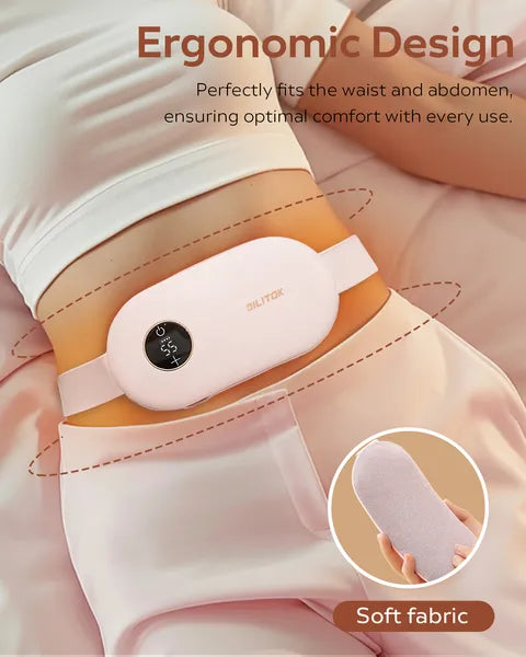 Cordless Wearable Heating Pad – 3 Heat Levels for Cramps, Back & Belly