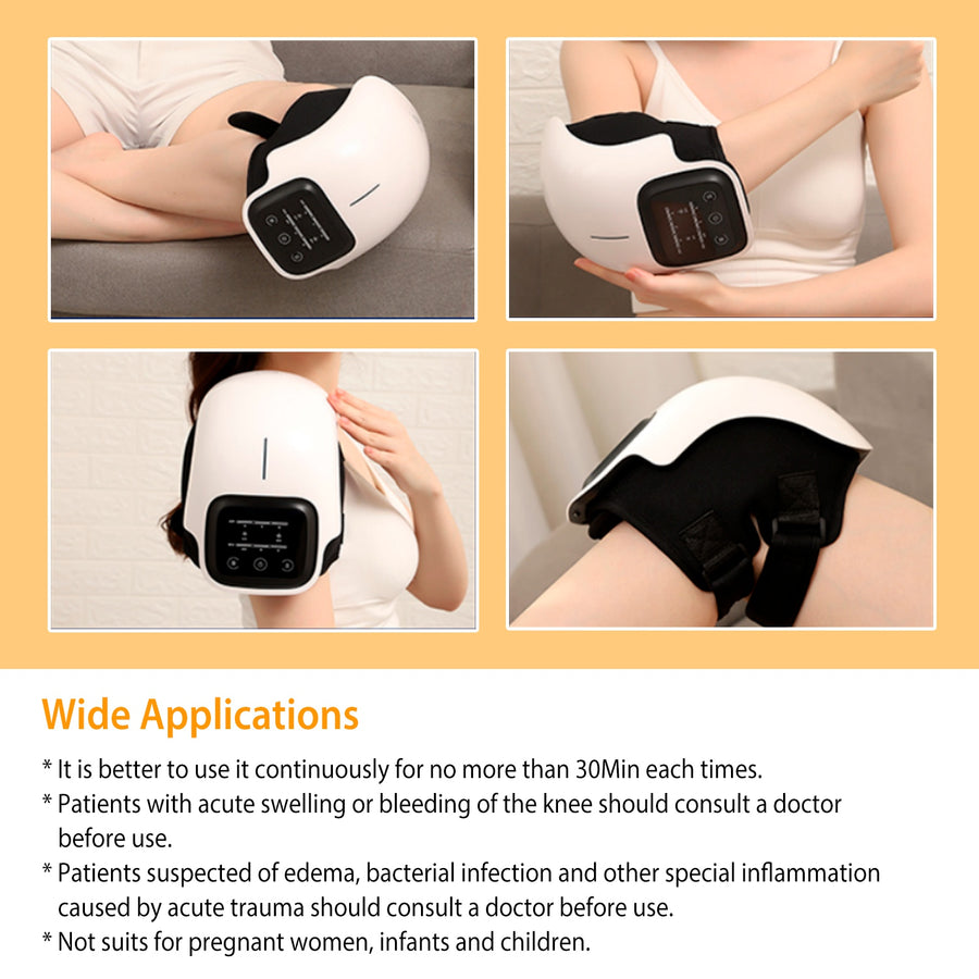 Cordless Heated Knee Massager – Air Pressure Kneading Wrap with Timer