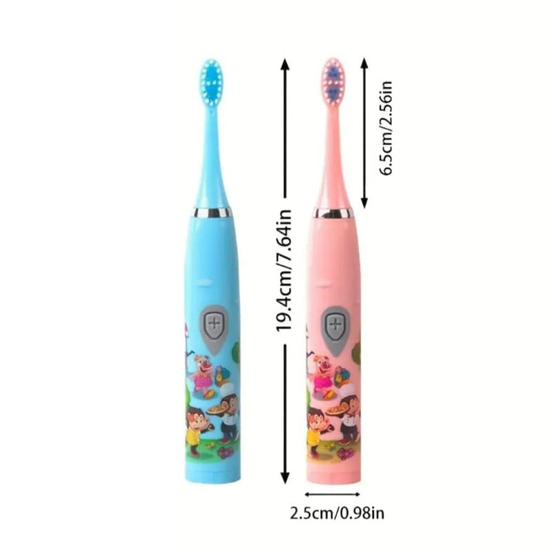 Kids Sonic Electric Toothbrush – Soft Bristles, IPX6, 6 Brush Heads