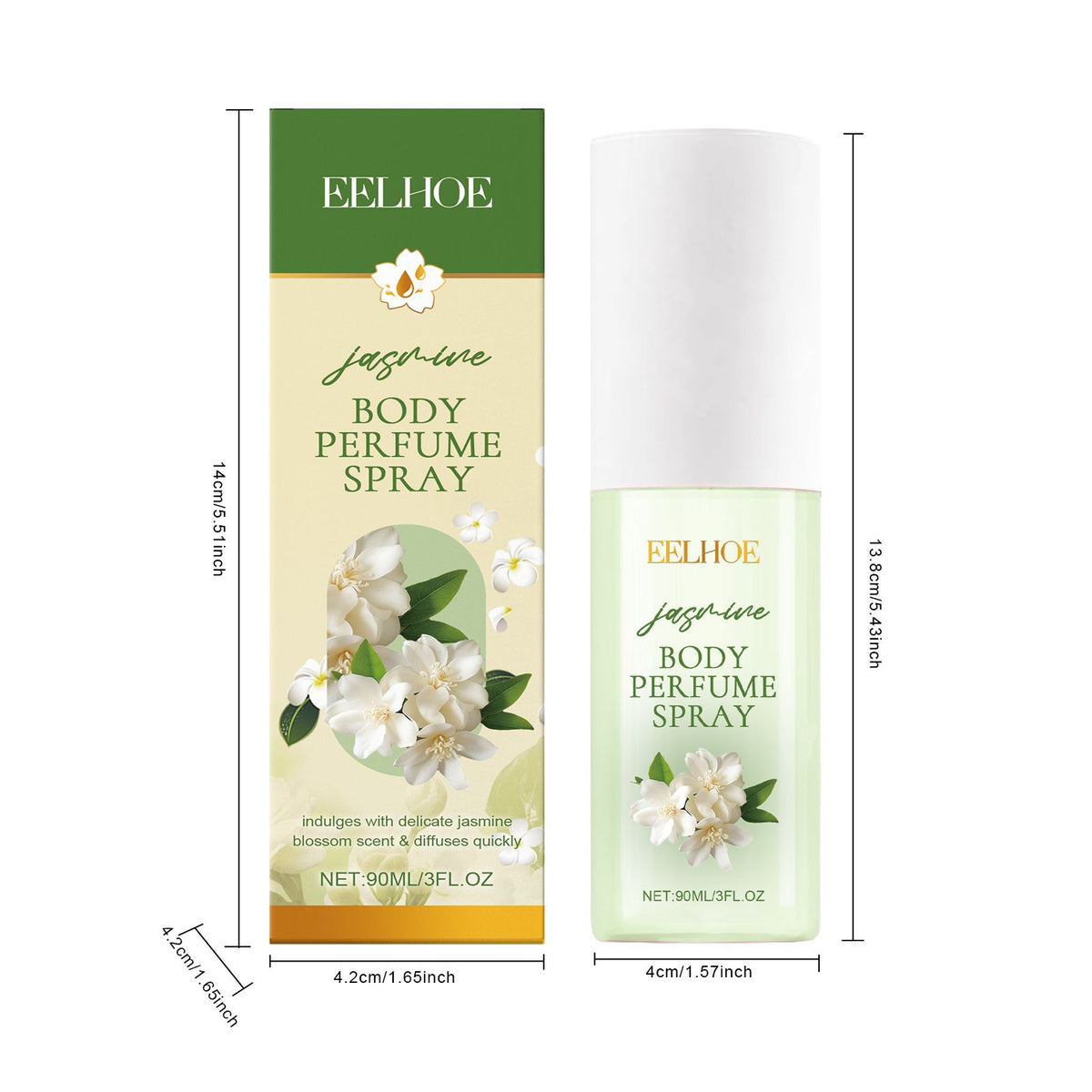 Jasmine Body Perfume Spray – Floral Fragrance, 90 ml