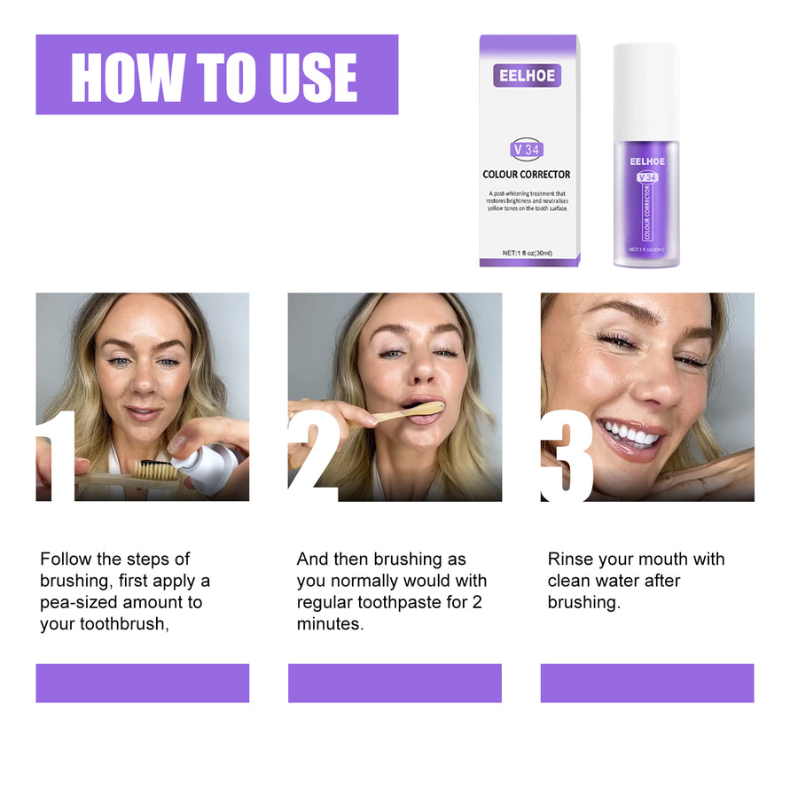 Purple Color-Correcting Toothpaste – Brightening Daily Toothpaste