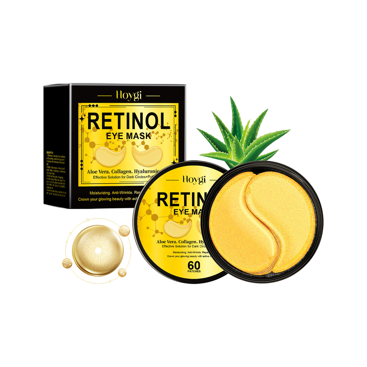 Retinol Collagen Eye Mask – Hydrating Patches, 60 Count