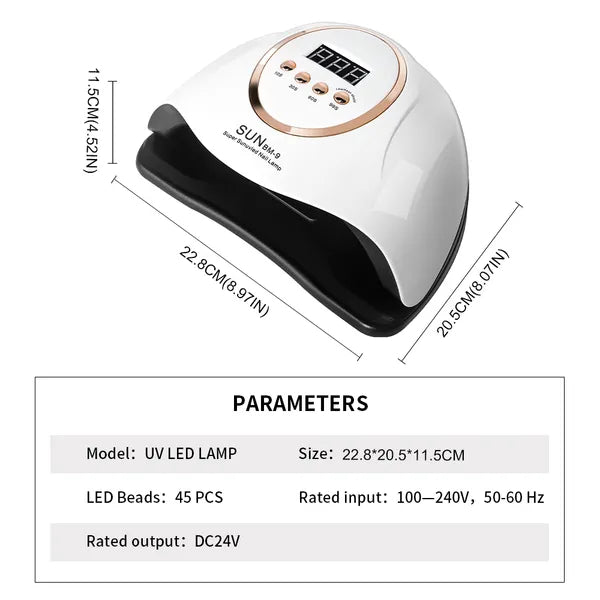 280W LED/UV Nail Lamp – Professional Gel Curing Light