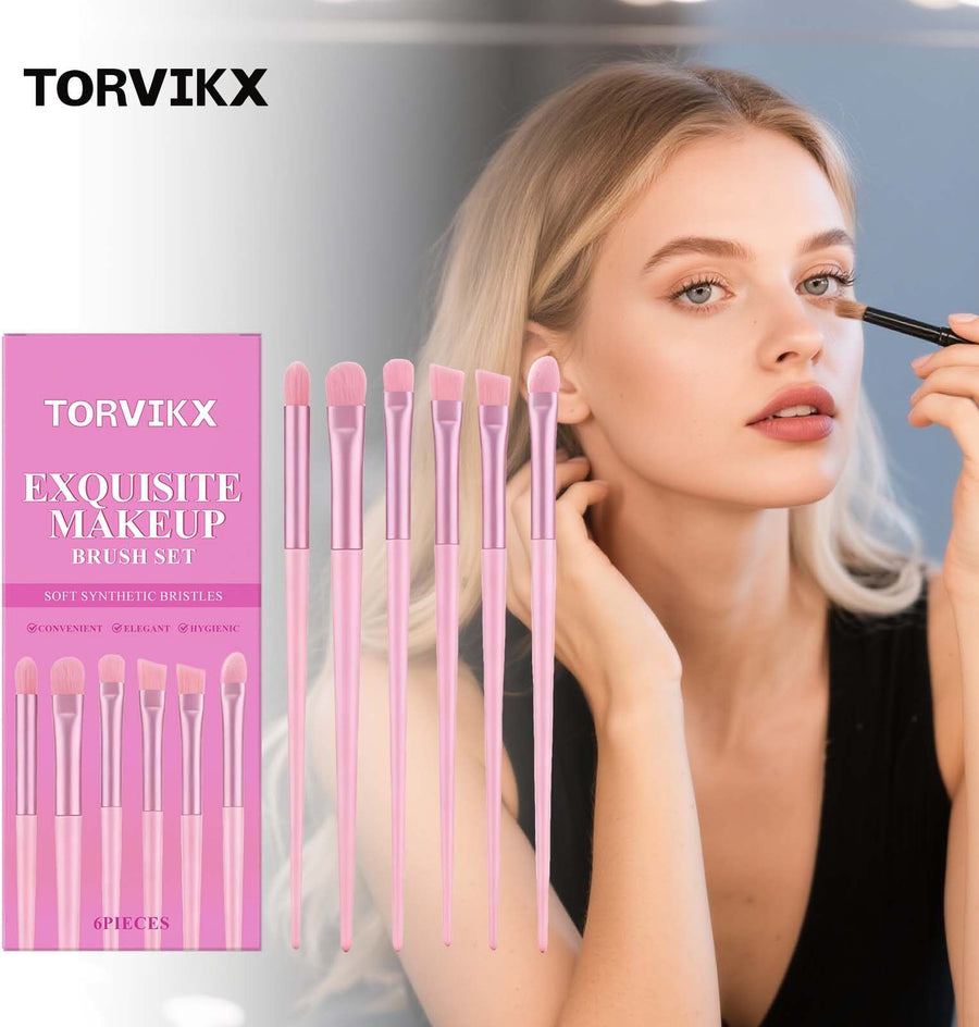 6-Piece Makeup Brush Set – Soft Face & Eye Brushes