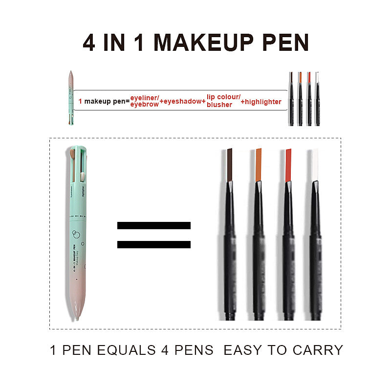 4-in-1 Makeup Pen – Eyeliner, Brow, Lip Liner & Highlighter