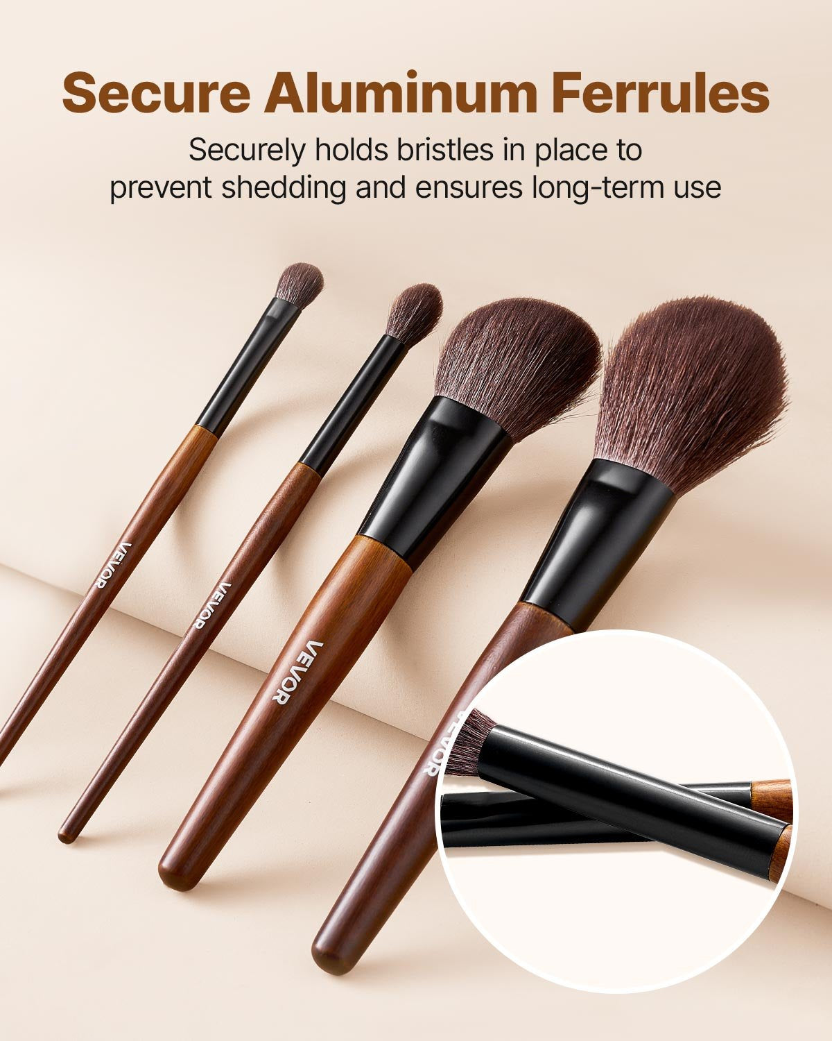 9-Piece Vegan Makeup Brush Set with Travel Bag