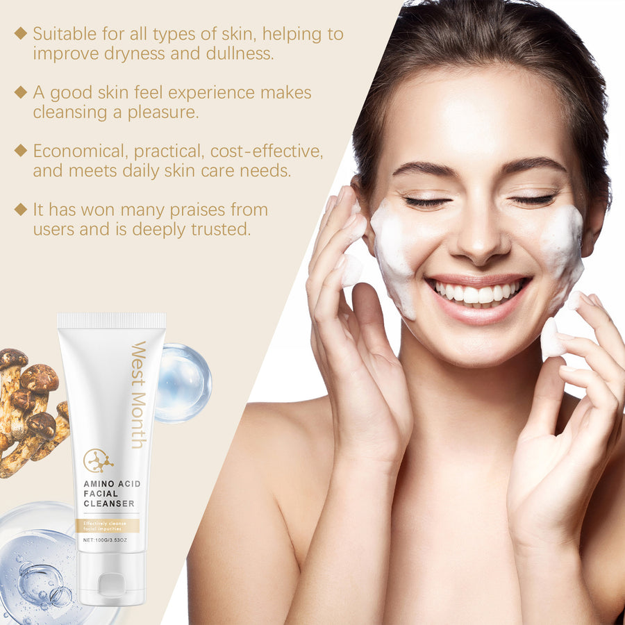 Amino Acid Gentle Face Cleanser – Low-Foam Daily Wash, 100 g