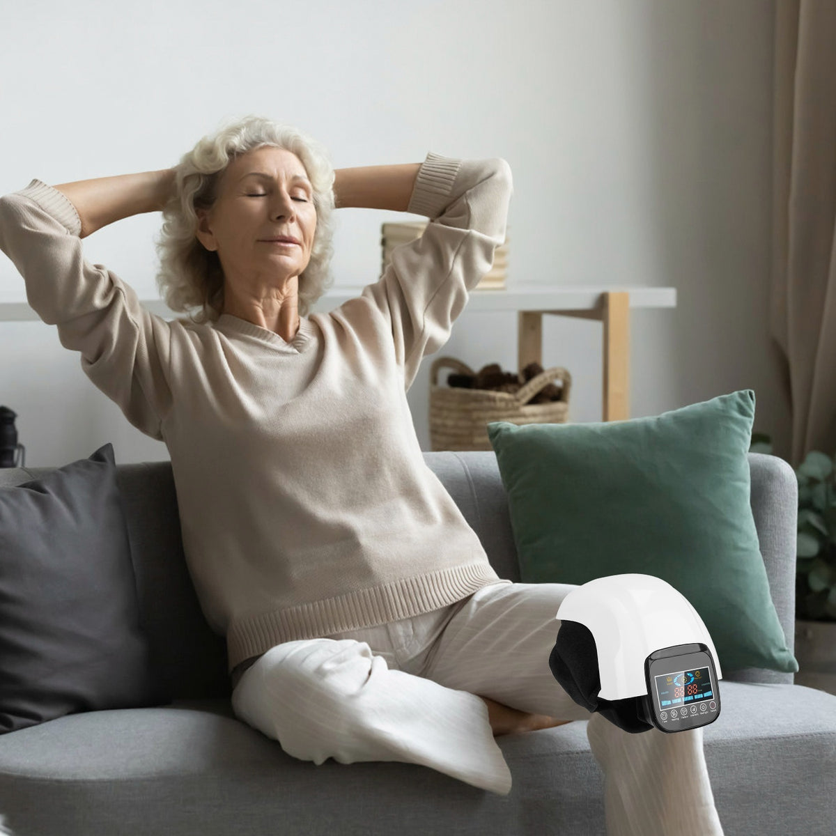 Cordless Heated Knee Massager – Air Pressure Kneading Wrap with Timer