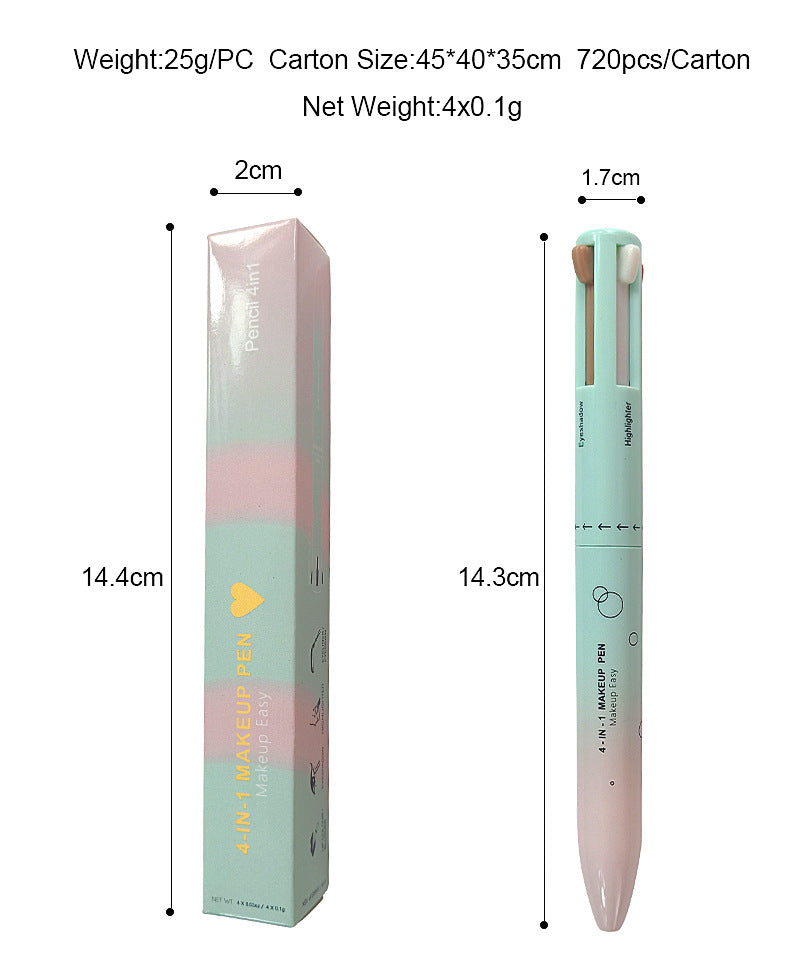 4-in-1 Makeup Pen – Eyeliner, Brow, Lip Liner & Highlighter