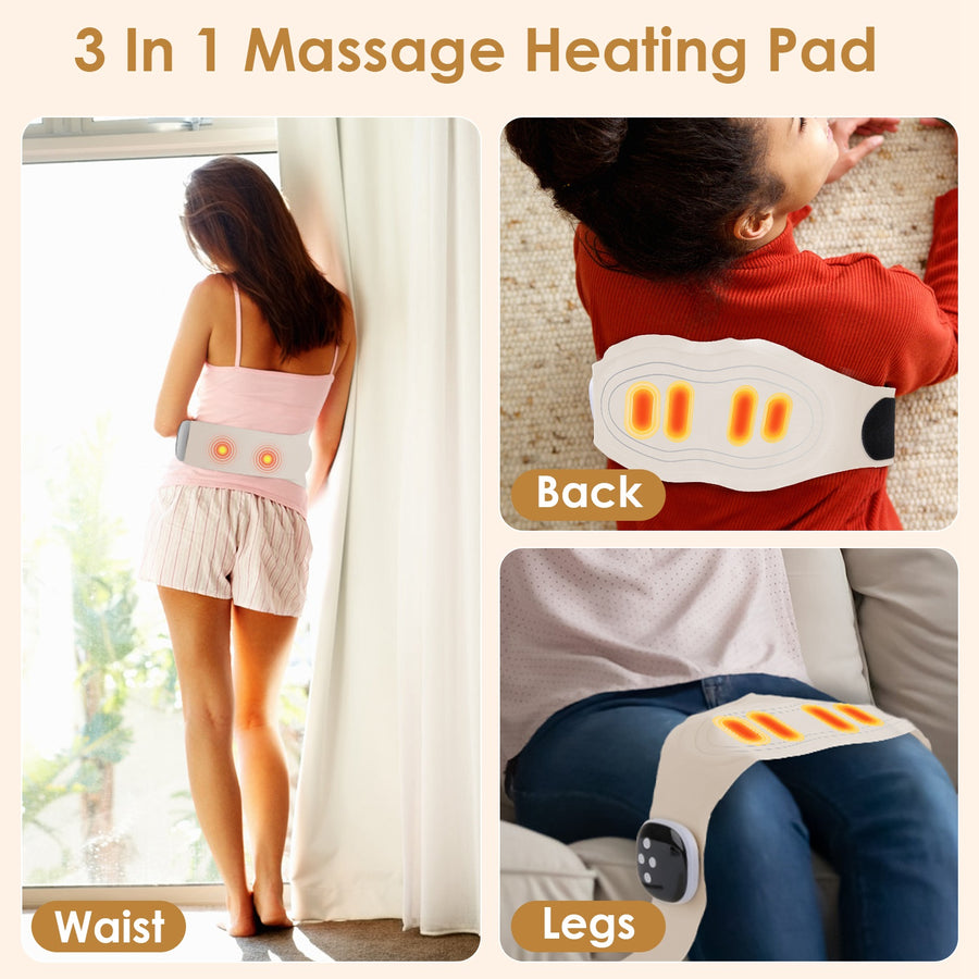 Cordless EMS Lower Back Heating Massager – 8 Modes, 3 Heat Levels, Remote