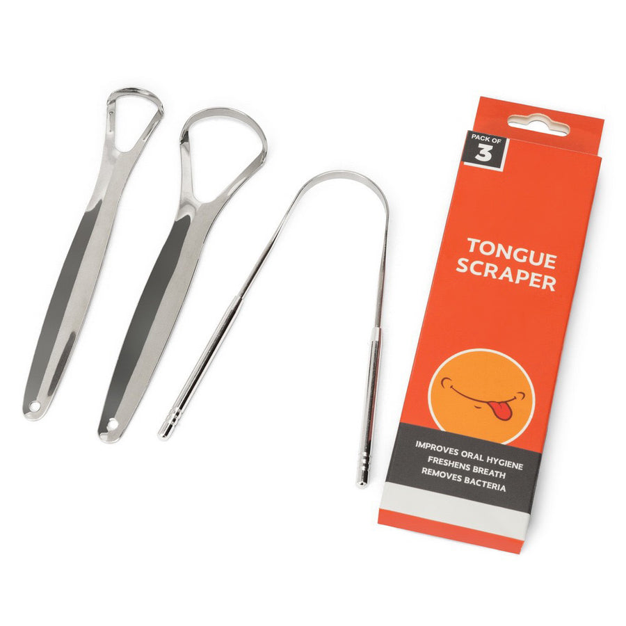 Stainless Steel Tongue Scraper 3-Pack – Fresh Breath Oral Care Tool