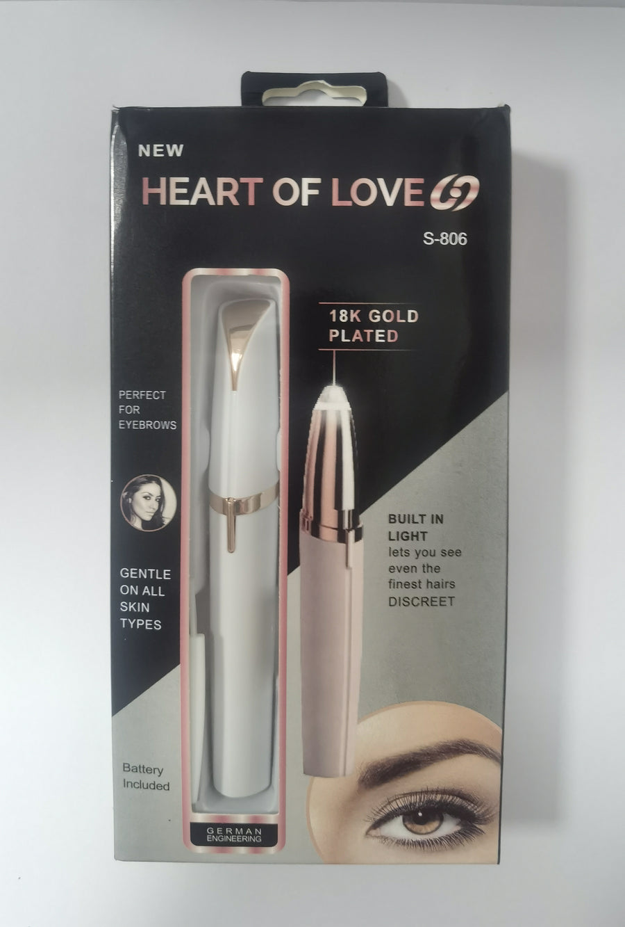 Mini Facial Hair Remover & Brow Trimmer Pen – Painless, USB, LED Light
