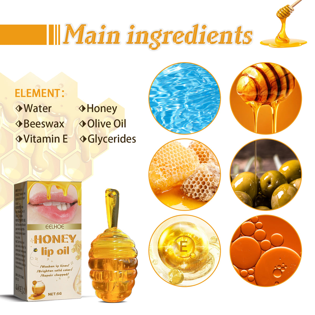 Honey Lip Oil – Nourishing Glossy Lip Care