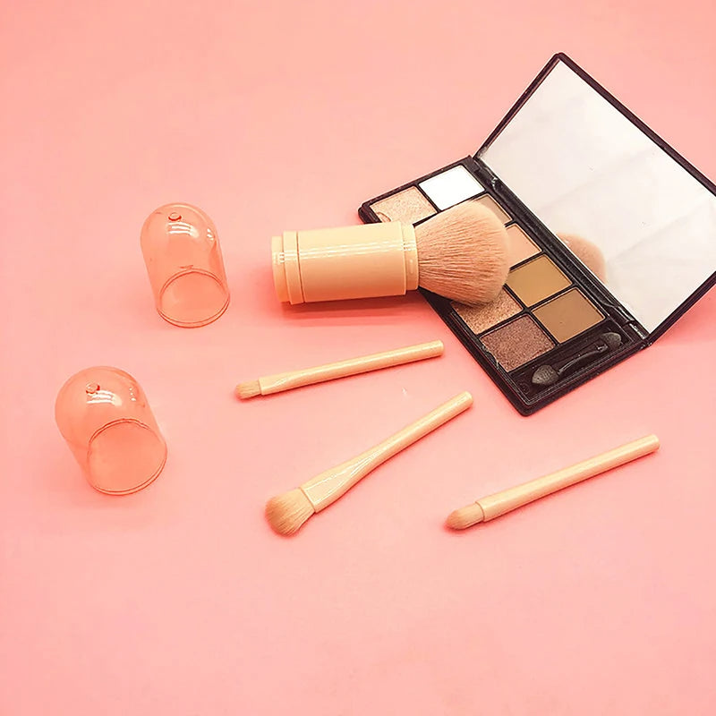 4-in-1 Portable Makeup Brush Set – Travel Beauty Brushes