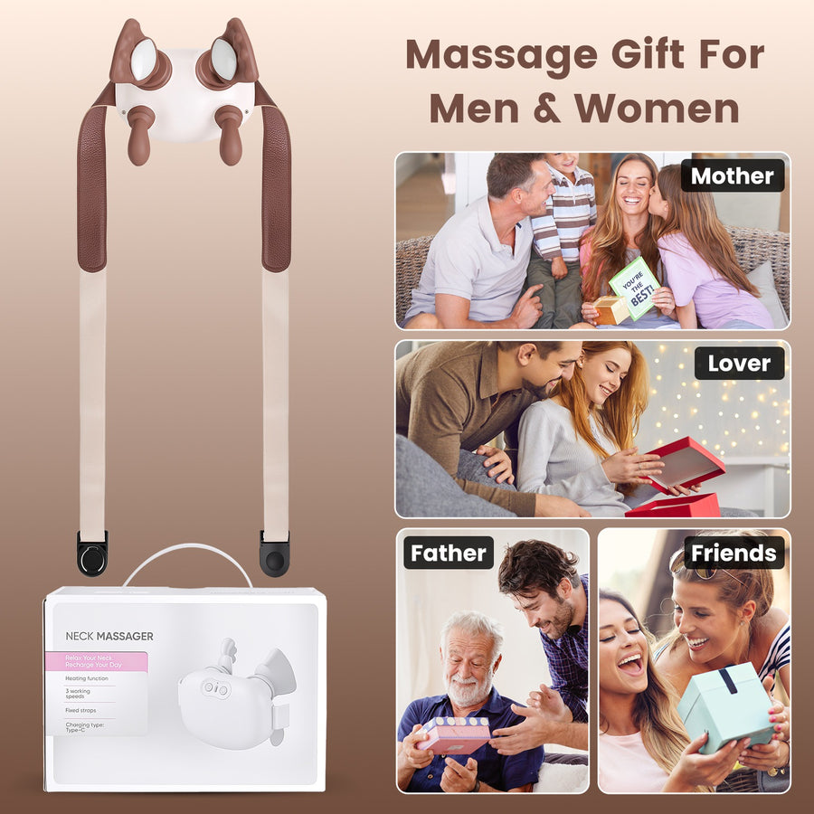 Heated Neck & Shoulder Massager – Kneading Shiatsu Pillow