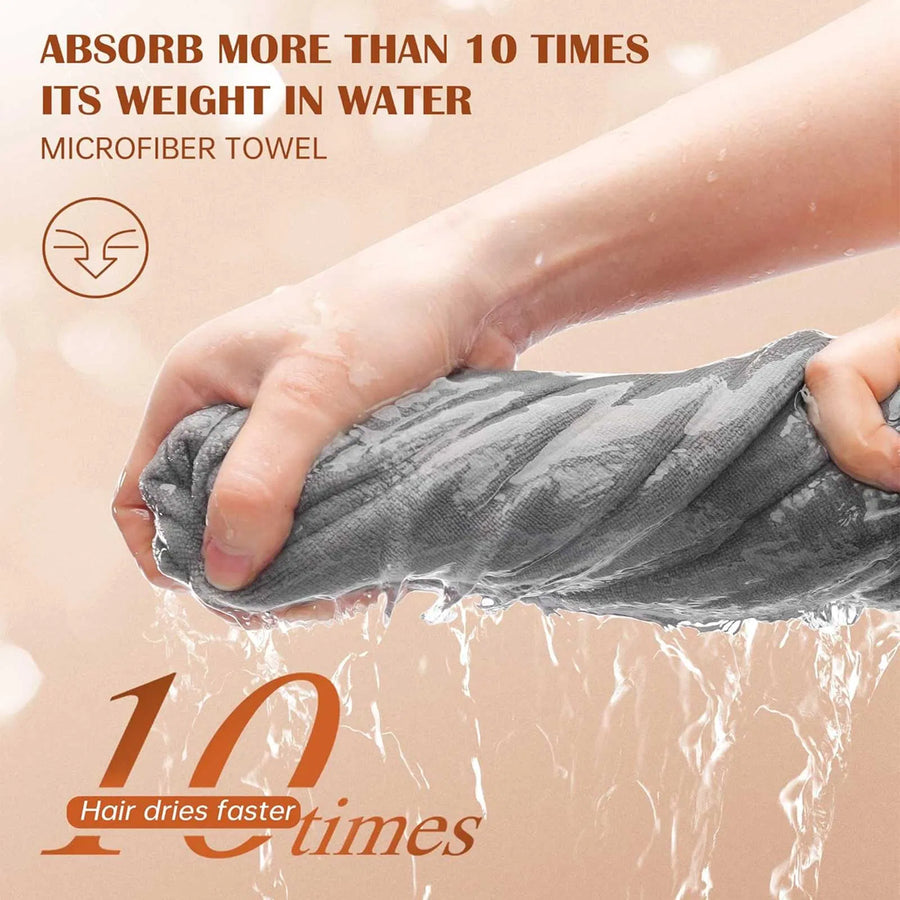 3-Pack Microfiber Hair Towel Wraps – Quick-Dry, Frizz-Free Turbans