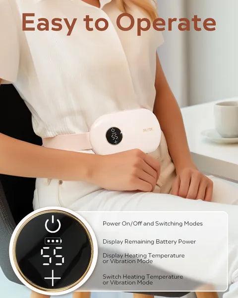 Cordless Wearable Heating Pad – 3 Heat Levels for Cramps, Back & Belly