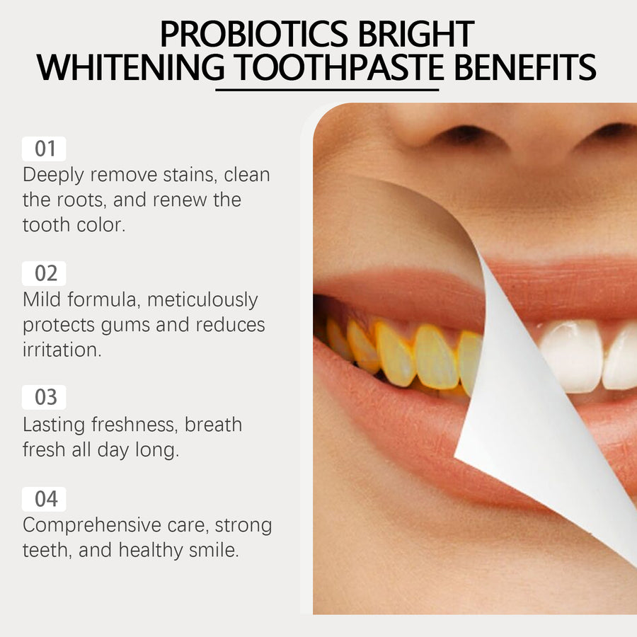Probiotic Brightening Toothpaste – Stain-Reducing Fresh Breath Formula