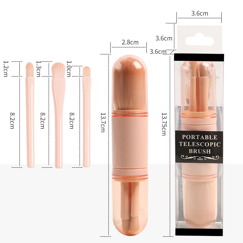 4-in-1 Portable Makeup Brush Set – Travel Beauty Brushes