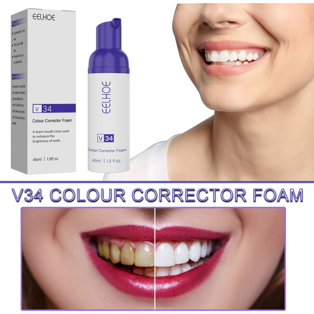 Foaming Whitening Toothpaste – Fresh Mint Stain-Lifting Mousse