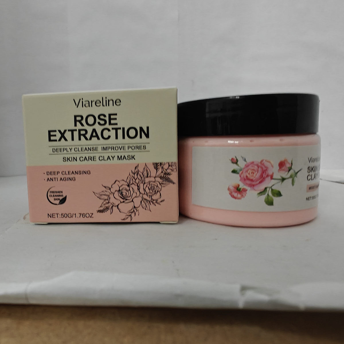 Pink Rose Clay Mask – Gentle Cleansing & Softening Face Mask, 50g