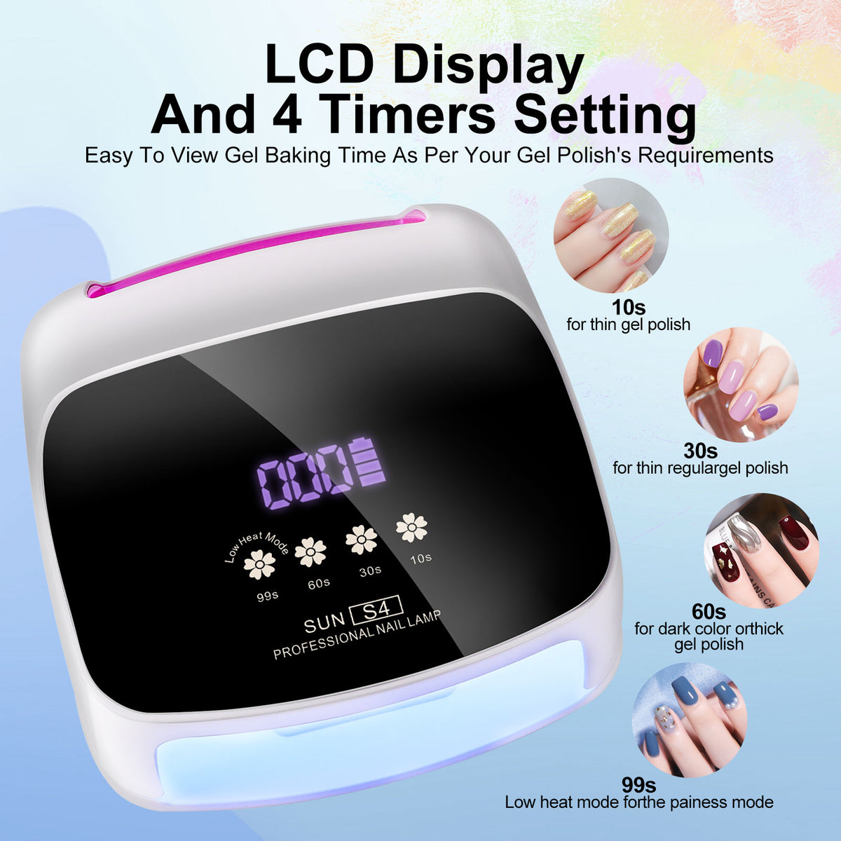 Cordless UV LED Nail Lamp – 66 Beads, Auto Sensor, Rechargeable