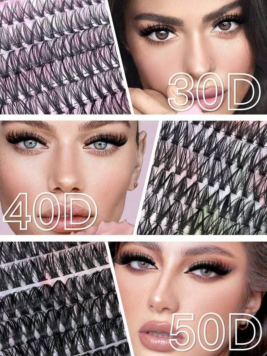 DIY Lash Extension Clusters 640pcs – D Curl 30D/40D/50D Wispy Lashes