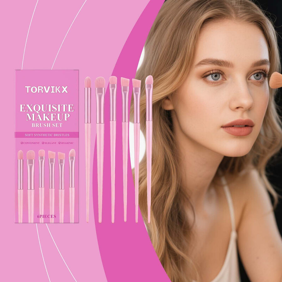 6-Piece Makeup Brush Set – Soft Face & Eye Brushes