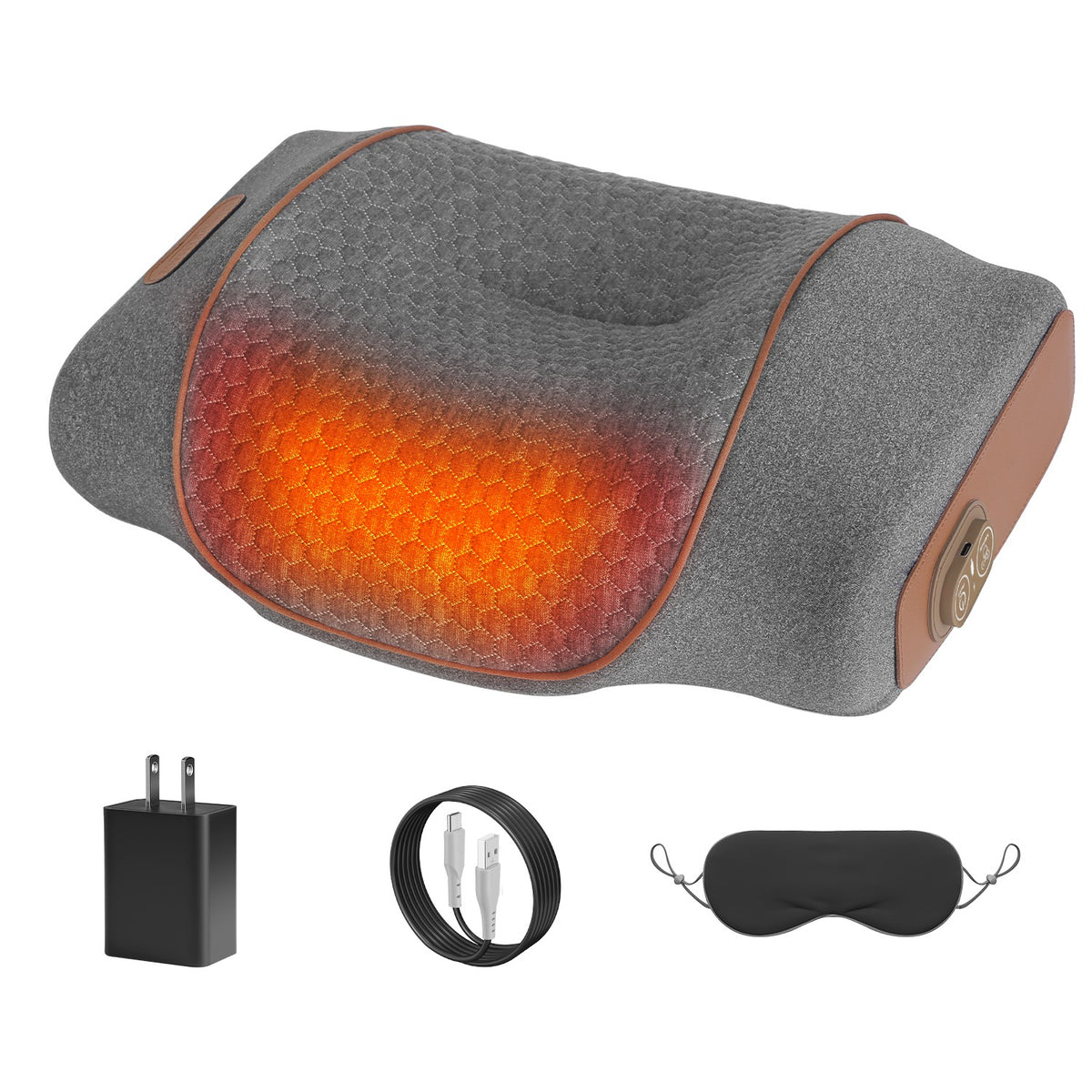 3-in-1 Heated Neck Massager Pillow – Air Compression & Vibration, Timer