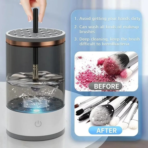 Automatic Makeup Brush Cleaner – Spin Clean & Dry in Seconds