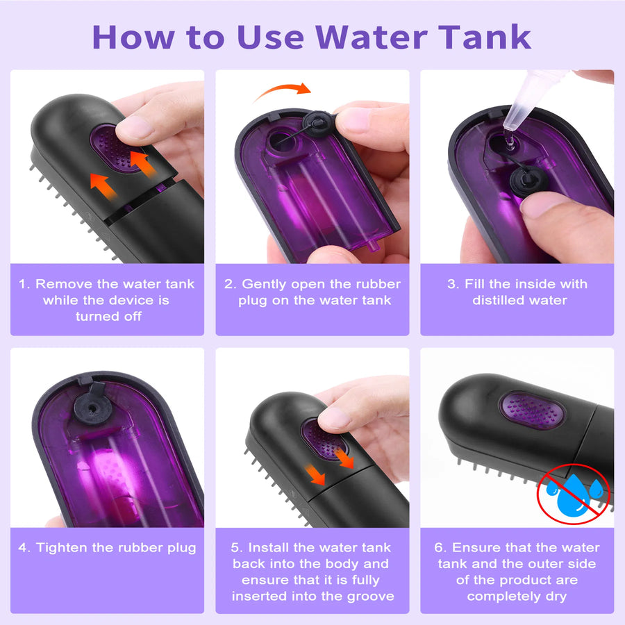 Ionic Steam Hair Straightener Brush – Anti-Frizz Ceramic, Fast Heating