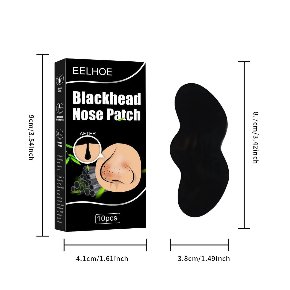 Deep-Clean Nose Pore Strips – Blackhead Removal, 10 Pack