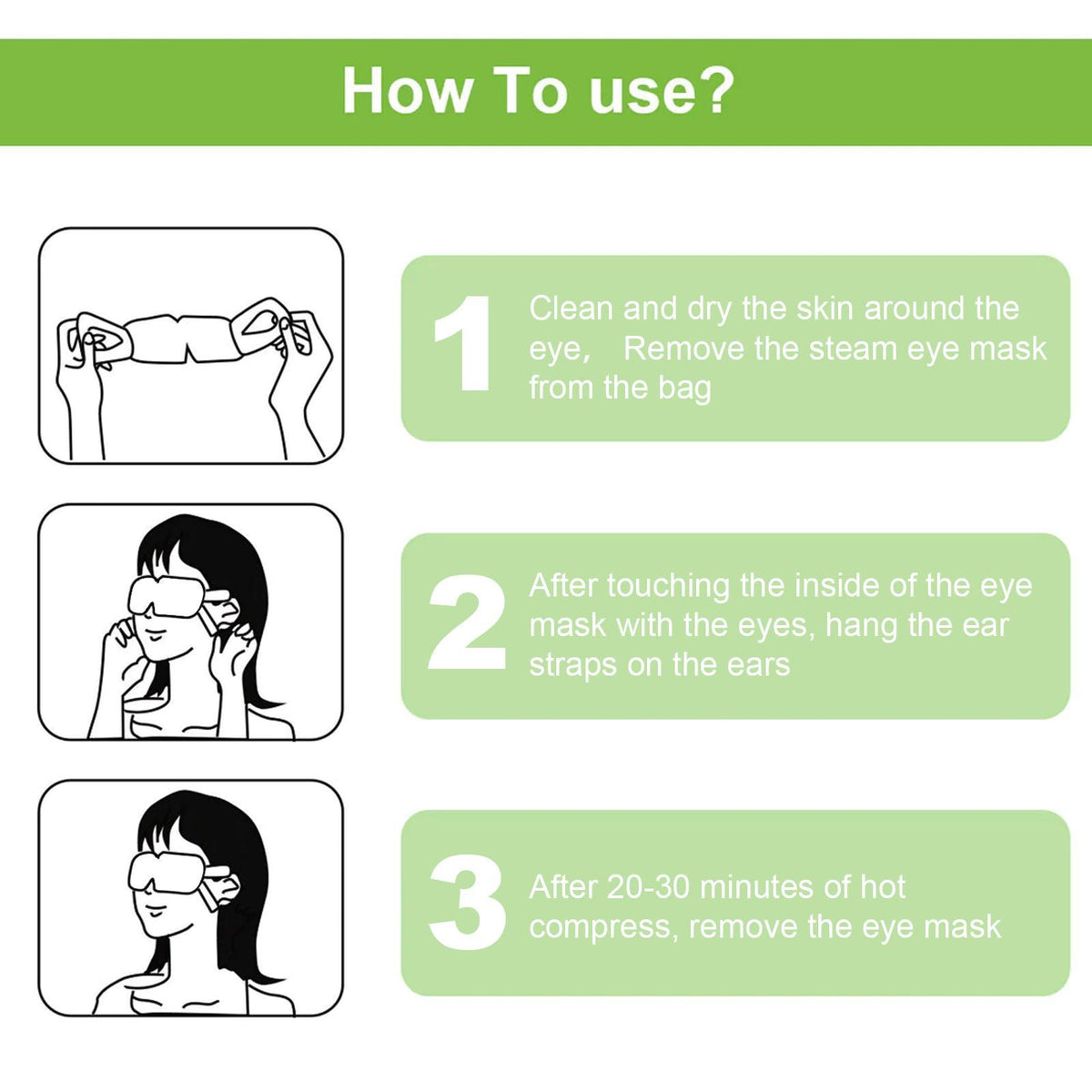 Self-Heating Steam Eye Mask – Relaxing Eye Spa, 5 Pack