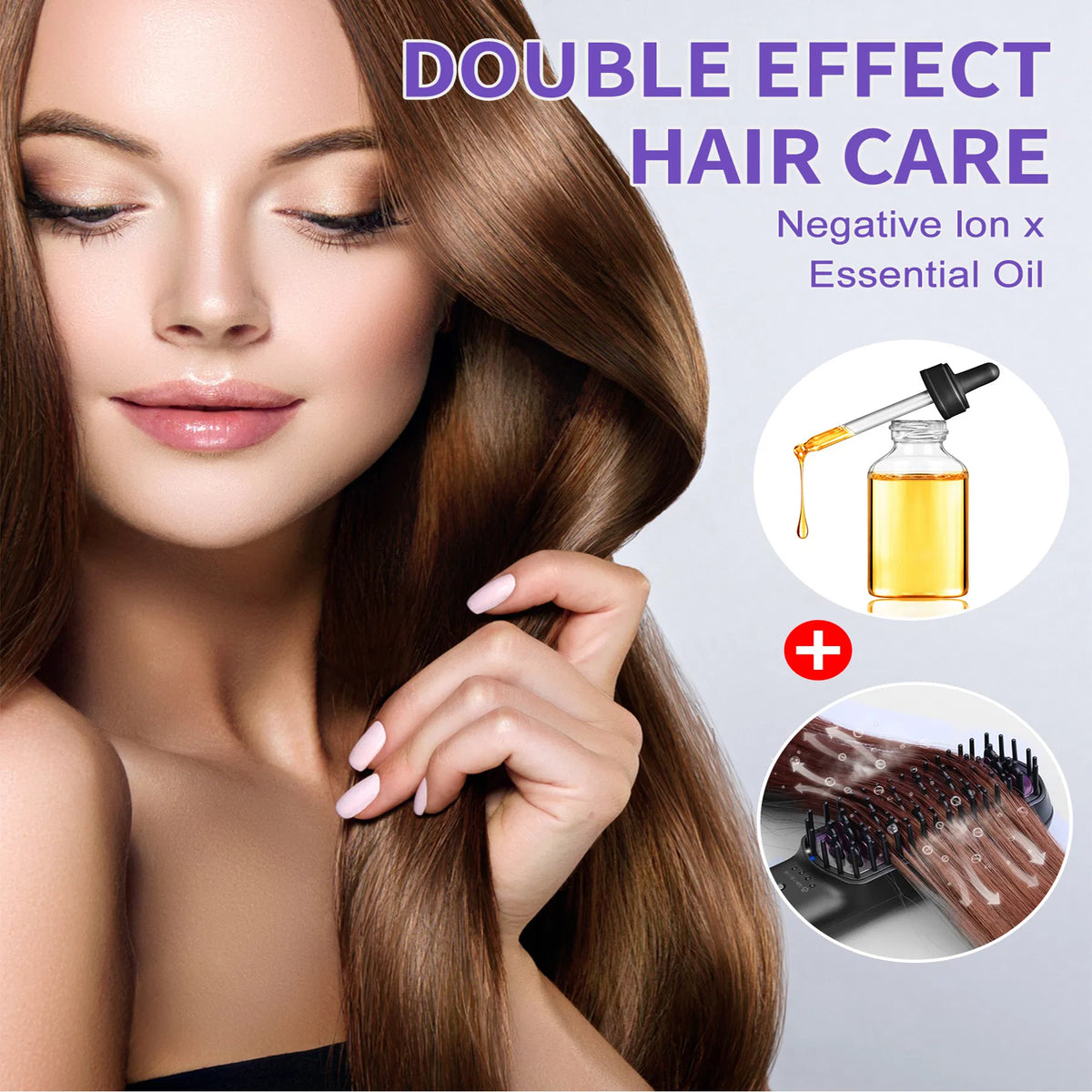 Ionic Steam Hair Straightener Brush – Anti-Frizz Ceramic, Fast Heating