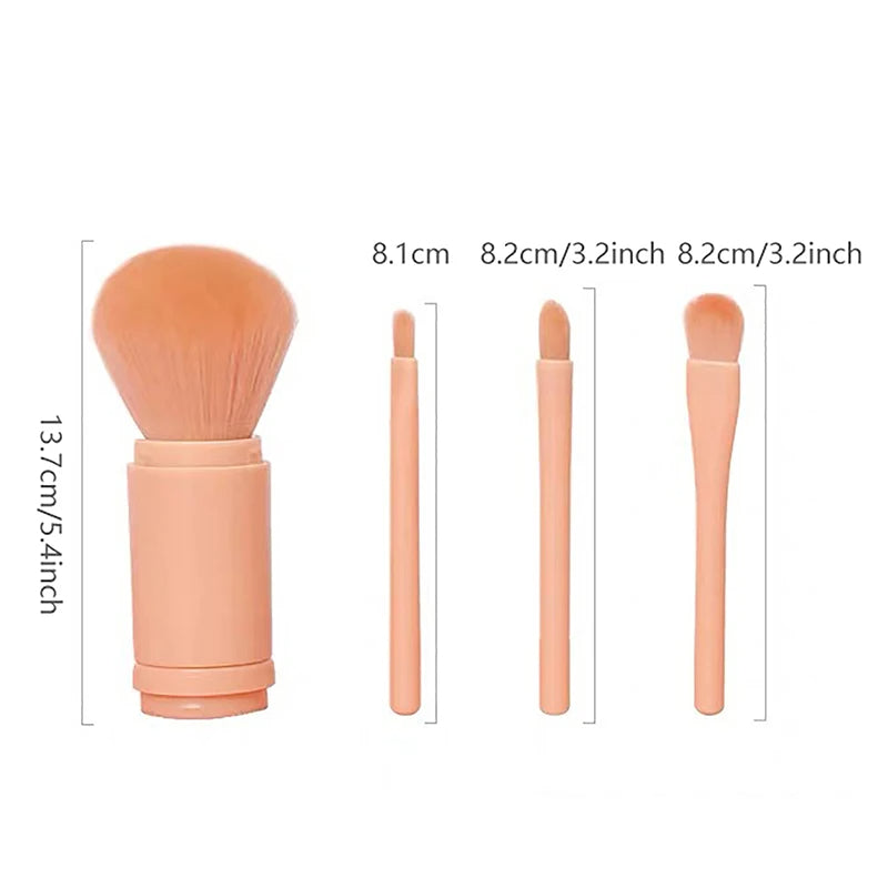 4-in-1 Portable Makeup Brush Set – Travel Beauty Brushes