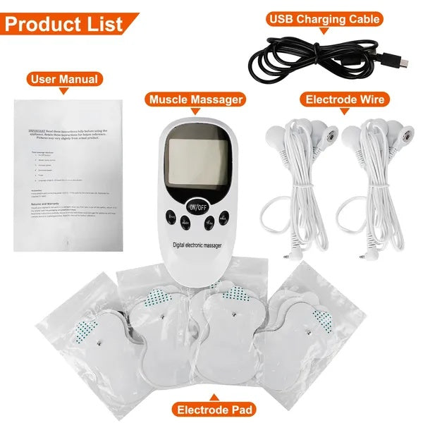 Dual-Channel EMS Pulse Massager – Rechargeable Muscle Relaxation Device